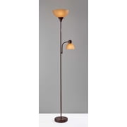 Mainstays 72 Brown Combo Floor Lamp with Reading Light, Modern Design