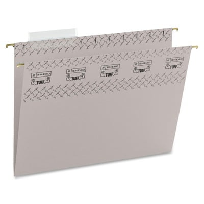 Smead 64092 Steel Gray TUFF Hanging Folders with Easy Slide Tab