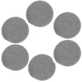thumbnail image 1 of Inteprter 6 uds manteles individuales resistentes a las manchas antideslizantes taza lavable cojín hecho a mano aislamiento trenza posavasos vajilla Mostrada Gris oscuro Inteprter HA073250-02, 1 of 6