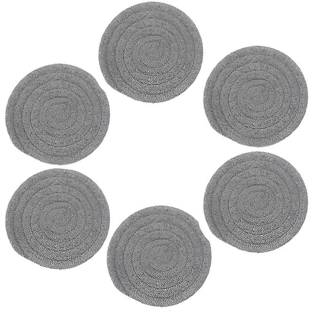 Yuarrent 6 uds manteles individuales resistentes a las manchas antideslizantes taza lavable cojín hecho a mano aislamiento trenza posavasos vajilla Mostrada Gris oscuro Yuarrent HA073250-02