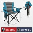 thumbnail image 3 of Heavy Duty Folding Camping Chair, Outdoor Oversized Camping Chair w/Cup Holder & Cooler Bag, Portable Padded Lawn Chair for Beach Picnic Sports, U.S. Flag(Blue), 3 of 7