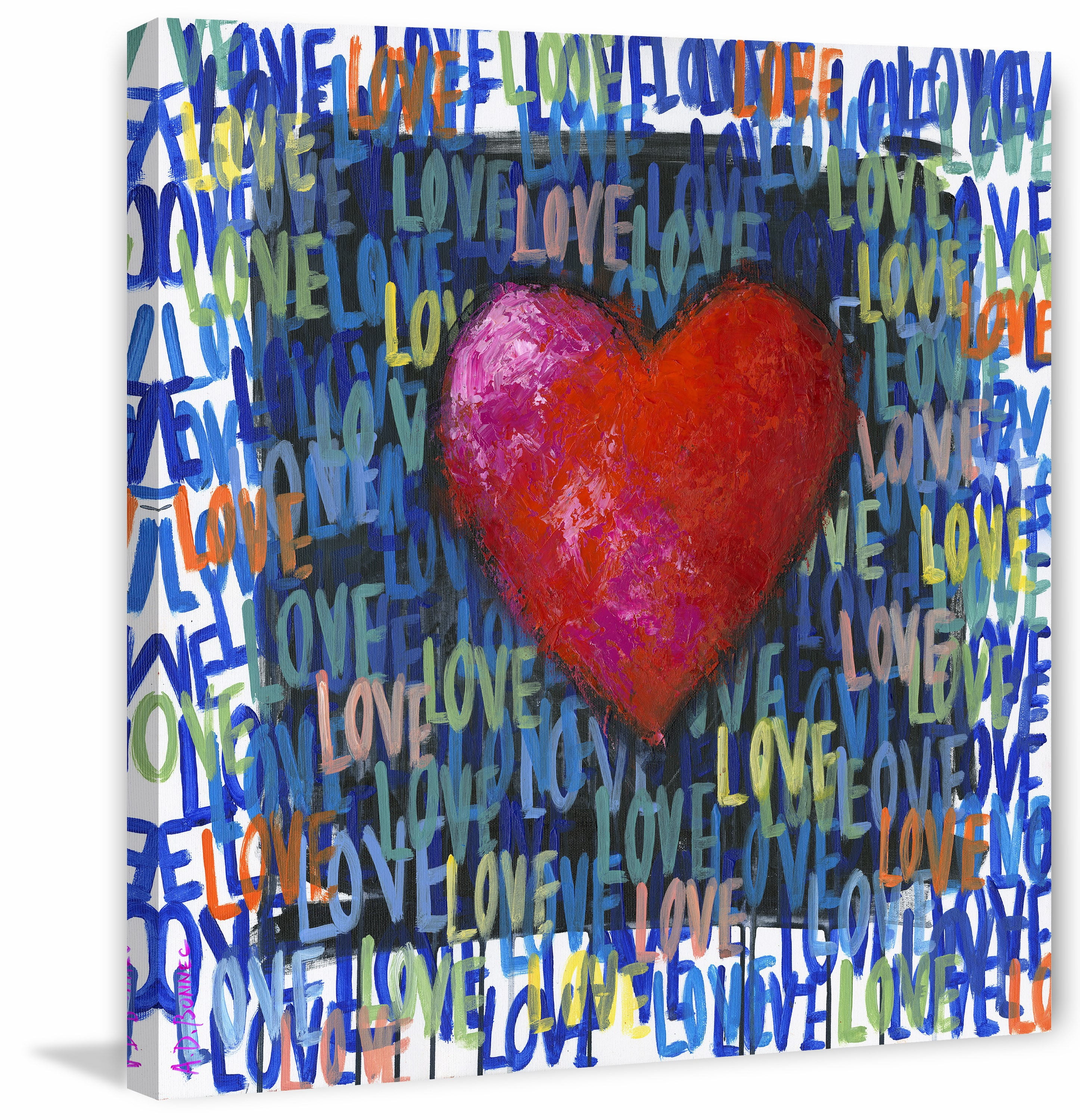"Blue Love" Painting Print on Wrapped Canvas