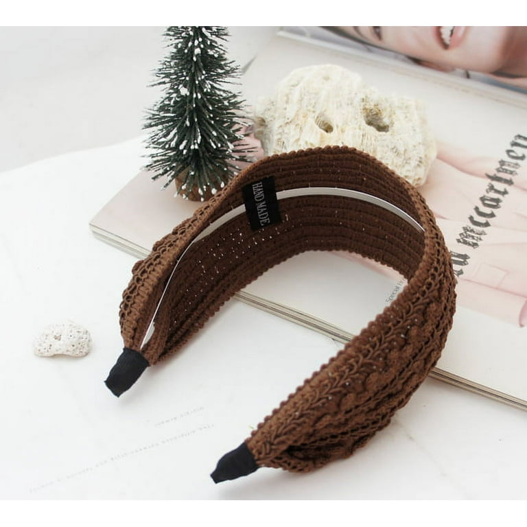3PCs Wide Hard Headbands Fashion Vintage Handmade Hair Band Woven