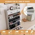 thumbnail image 6 of CuisinSmart Shoe Cabinet with 3 Flip Drawers and 2 Storage Drawers, Easy to Store 18-24 Pairs of Shoes, Adjustable & Removable Panel, Shoe Storage Cabinet for Entryway, Hallway, White, 6 of 8