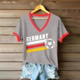 thumbnail image 1 of Women's Football Graphic T-Shirt, Women's V-Neck Short Sleeve Letter Print T-Shirt for Casual Summer for Soccer Tournament 2026 Gray Size: 2XL, 1 of 5