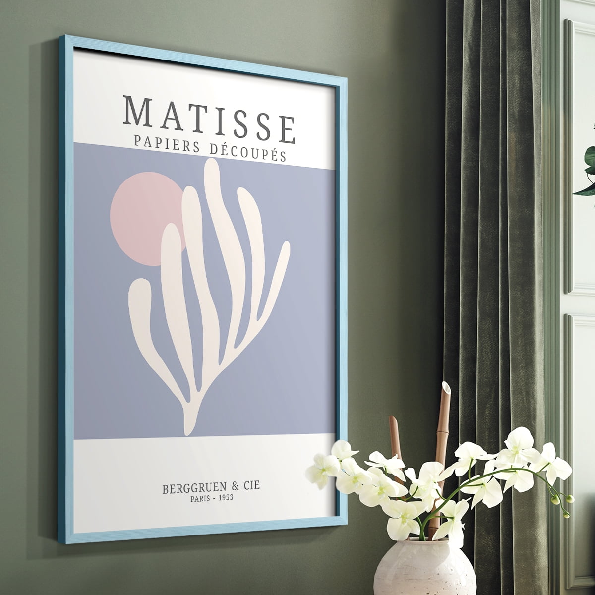 Matisse CDXXXVIII in Blue Solid Wood Framed Print No Nail Hanging
