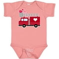 thumbnail image 3 of Inktastic Valentine's Day Red Firetruck with Pink Hearts Boys or Girls Baby Bodysuit, 3 of 5