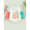 thumbnail image 2 of Jxzom Newborn Infant Baby Boy Girl My First Easter Outfit 6 12 18 24M Bunny Letter Romper Long Sleeve Crewneck Sweatshirt Bodysuit, 2 of 7