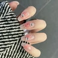 thumbnail image 5 of 24 Pcs Pink Fake Nails Press on Nail Designs Art Long Tips False Forms with Glue Stick Stickers Reusable Set Acrylic Artificial, 5 of 6