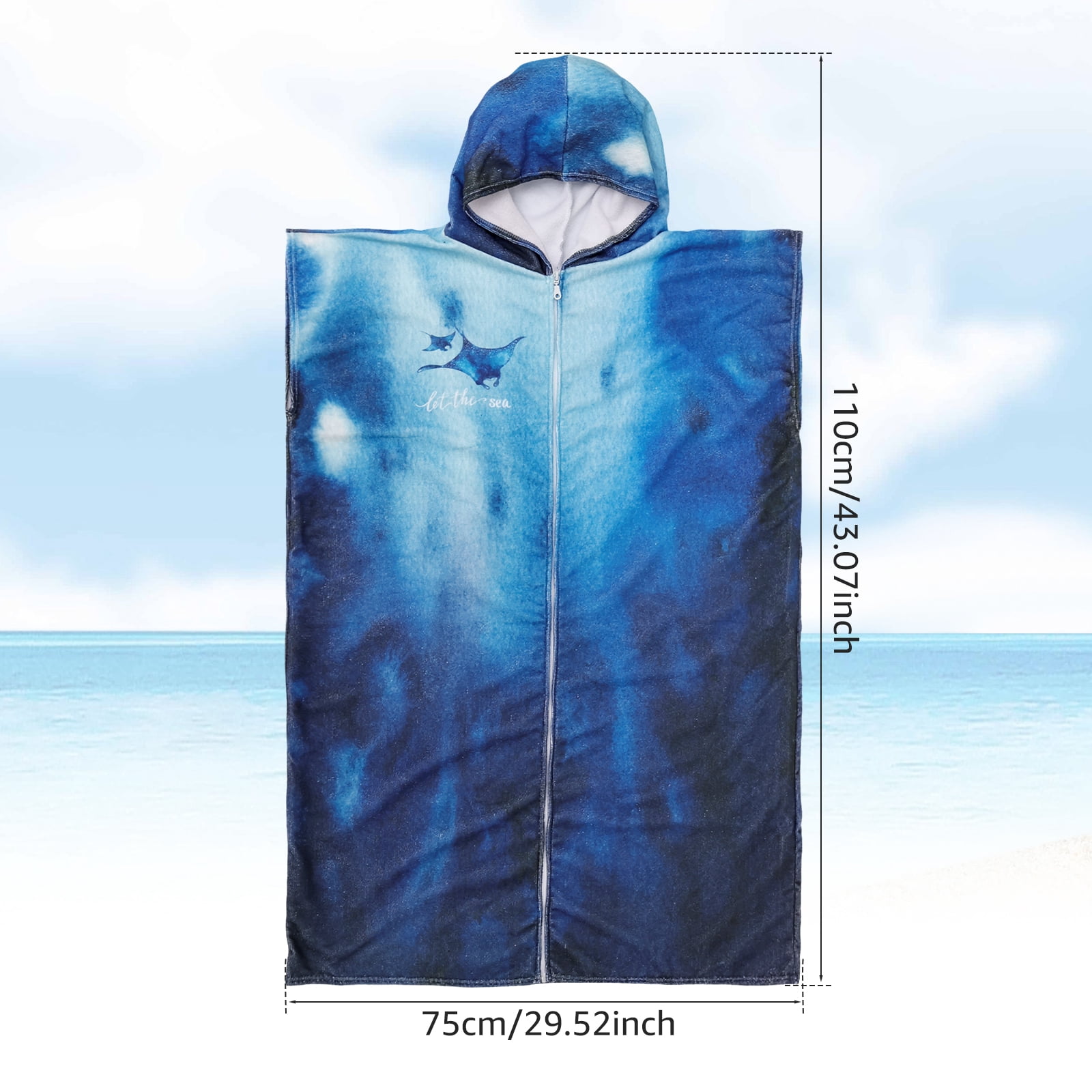 Rip Curl Hooded Towel Changing Poncho – Black/Grey, Sleeves, 180cm Length, Beach & Pool Robe
