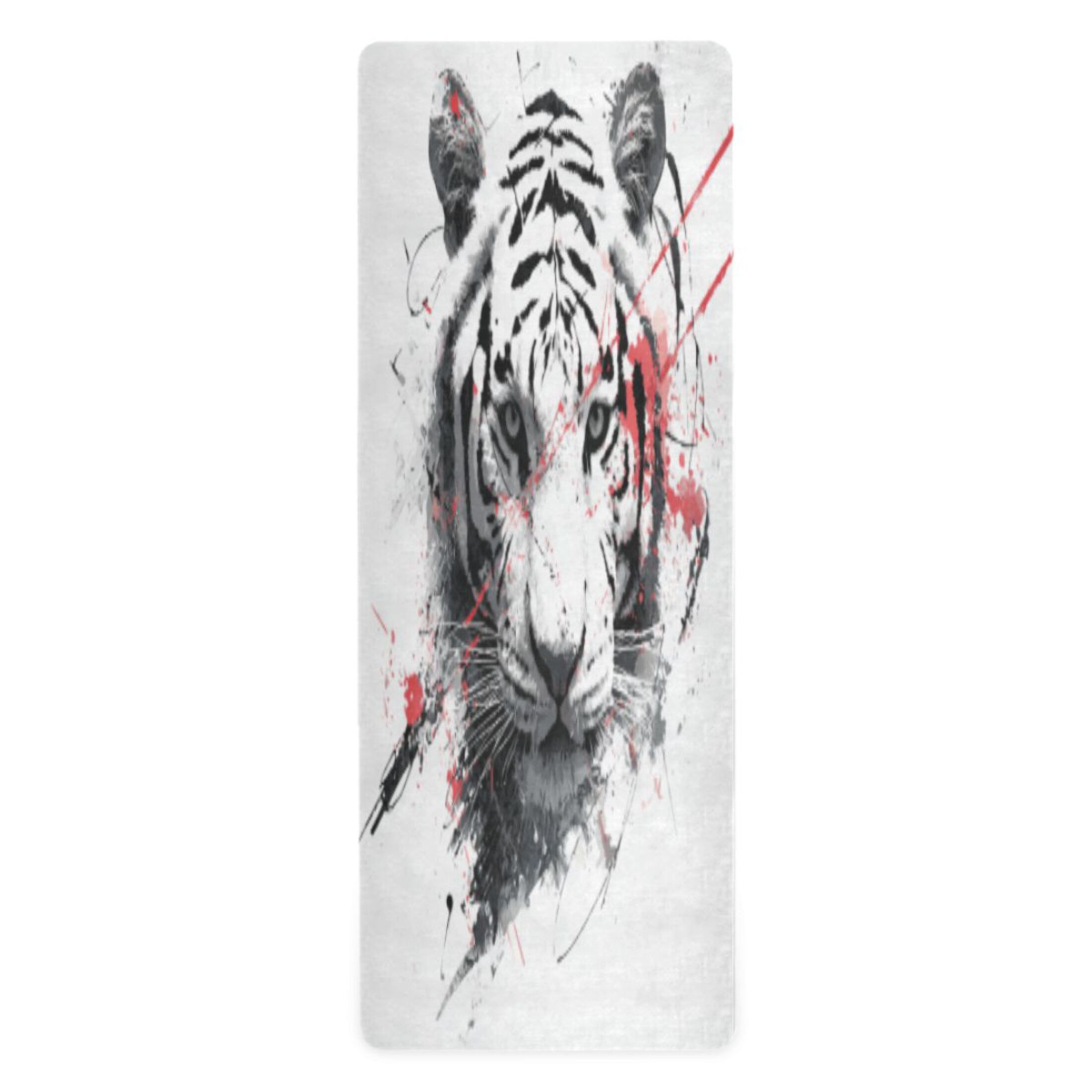 BZSMCE Yoga Mat Women Fitness Mat White Tiger Pattern
