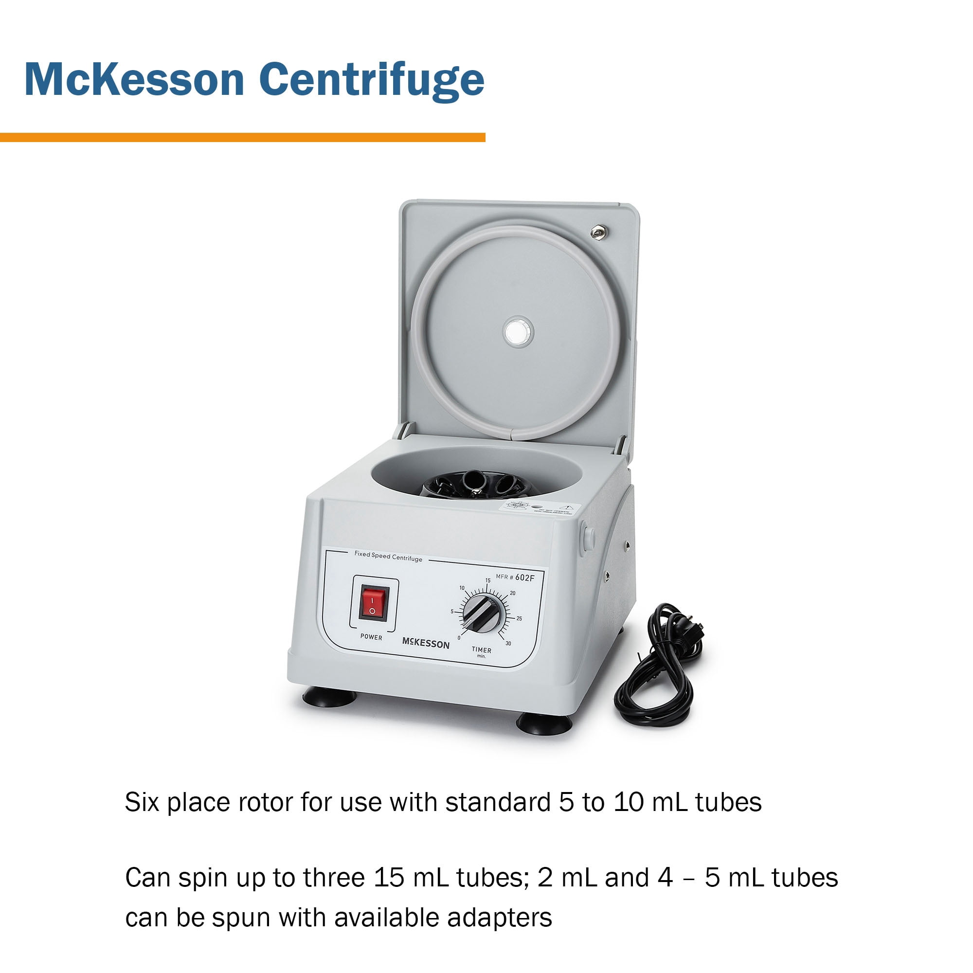 McKesson Centrifuge, Fixed Speed at 3400 RPM - 6 Place Fixed Angled Rotor, 1 Ct