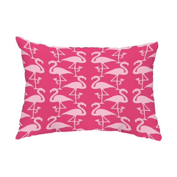 Simply Daisy, 14" x 20" Flamingo Heart Martini Pink Abstract Decorative Outdoor Pillow