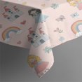 thumbnail image 3 of Rainbow Princess Castle Pattern Rectangle Tablecloth 60"x84",Waterproof Polyester Rectangle Table Cloth, Wipeable Spillproof Polyester Tablecloth for Dining, Camping, Indoor and Outdoor, 3 of 5