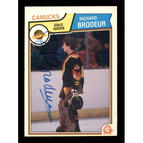 Richard Brodeur Autographed 1983-84 O-Pee-Chee Card #346 Vancouver Canucks SKU #252010