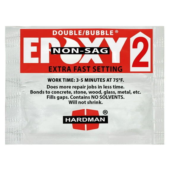 Hardman Double Bubble Red 2 Non-Sag Extra Fast Setting Epoxy Adhesive - 04008 (5 Pack)