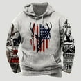 thumbnail image 2 of ZCFZJW Men Hoodies Tops Vintage Aztec Graphic Hooded Sweatshirts Lightweight Casual Long Sleeve USA Flag Print Trendy Coat with Pockets Gray XXL, 2 of 3