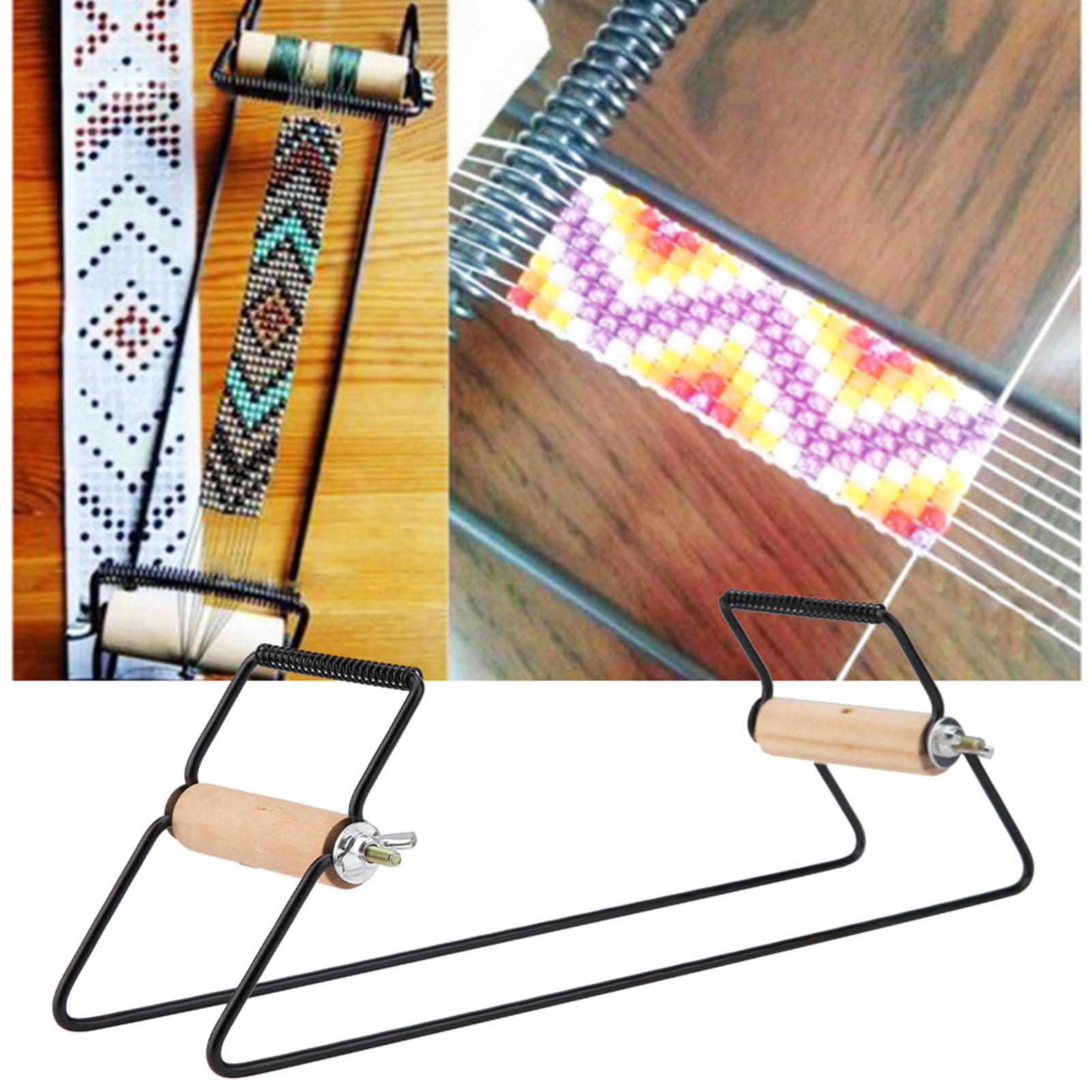 Linel Weaving Beading Machine, Bead Loom Wood,Stainless Steel Weaving Beading Set for Jewelry Bracelets DIY Handmade Knitting Machine for Necklace Bracelet and More