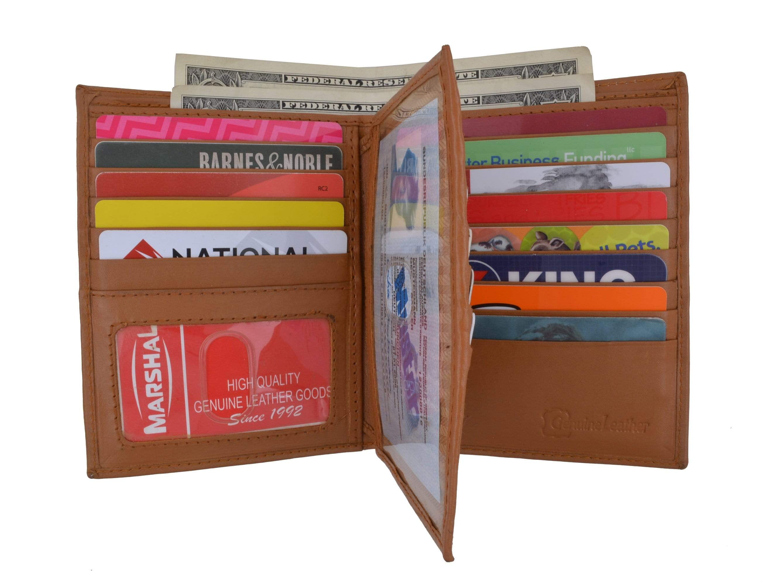 Men's Hipster Bifold Genuine Leather MultiCard ID Holder European Wallet