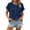 *Navy, variant on ClodeEU Women's Round Neck Button Short Sleeve Blouse ,Casual Loose Tunic Top Army Green,Women's Plus L