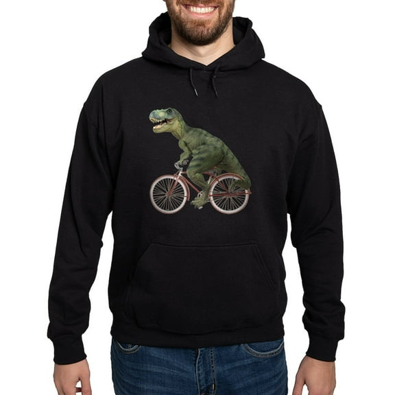 CafePress - Cycling Tyrannosaurus Rex Hoodie (Dark) - Pullover Hoodie, Classic, Comfortable Hooded Sweatshirt