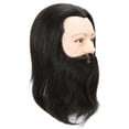 thumbnail image 3 of Cabeza de maniquí masculino para salón de peluquería, cabeza de entrenamiento para peluquería con cabello humano para peinar, 3 of 15