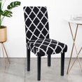 thumbnail image 5 of Dining Room Chair Covers Set of 4, Washable Kitchen Seat Protector, Removable Printed Stretchable Parsons Chair Slipcover for Room, Office, Hotel, Ceremony(03# Black), 5 of 6