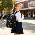 thumbnail image 2 of GobdXE Back To School Unisex Student Quilted Pastel Bow Embroidery Backpack Front Zipper Pocket Lightweight Casual Daypack Size:One Size, 2 of 8