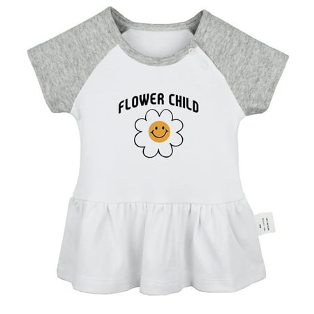 

Flower Child Novelty Dresses For Baby Newborn Babies Skirts Infant Princess Dress 0-24M Kids Graphic Clothes (Gray Raglan Dresses 0-6 Months)