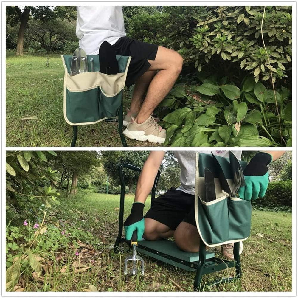 Garden Kneeler  with Upgraded Thicken Kneeling Pad and 1 Large Tool Pouch, Foldable Stool 330lb Capacity-Protects Your Knees