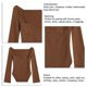 thumbnail image 2 of Blusa de punto de manga larga sin tirantes con dobladillo irregular marrón para fiestas y compras, talla M, 2 of 3