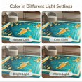 thumbnail image 7 of ODIKA 2'x3' Washable Throw Rug Non-Slip, Low Profile, Flatwoven, Easy Care Deep Teal Gold Ocean with Turtles Playful Sea Life Octopus Fish Design for Hallway, Study Room, 7 of 7