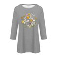 thumbnail image 2 of NAMTYQX T Shirts for Women 3/4 Sleeve Patterns Loose Fitting Casual Stretch Cute Summer Tops for Women Gray Size S, 2 of 3