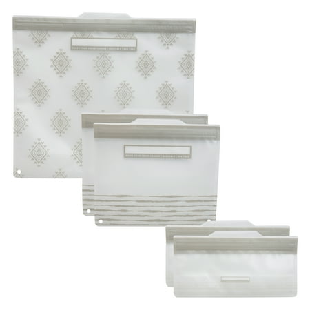 Kitchen Details 5 Piece Set Reusable Gallon, Sandwich, and Snack Bags