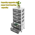thumbnail image 5 of 6-Drawer Storage Organizer with Tray Top, Plastic Rolling Storage Cart with Wheels Multi-functional Storage Drawer for Office, School, Home, 5 of 14