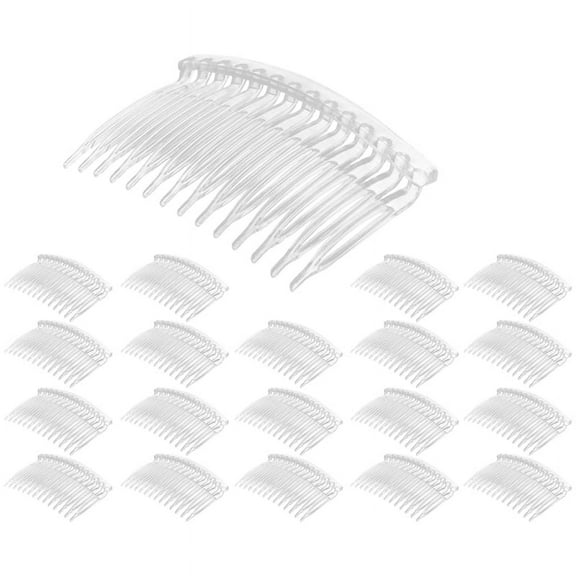 20 Clear Plastic Hair Clips Side Combs Pin Barrettes 70X40mm