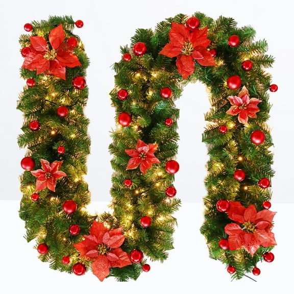 UNOMOR Garland For Doorway Christmas Garland With Green PVC Decorative For Homeowners 1Pcs