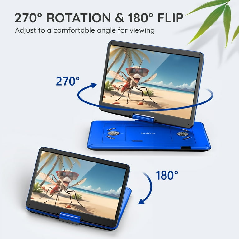 BOIFUN 17.5'' Portable DVD Player with 15.6'' HD Swivel Screen, 6