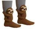 thumbnail image 7 of PONPRNGY 1 Pair 3D Sloth Socks with Plush Arms – Cozy Non-Slip Animal Slipper Socks for Teens, Adults, Women – Soft Plush 3D Animal Socks – Funny Cozy Gift, 7 of 7