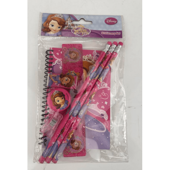 New Sofia the First Pencils Note-Pad Eraser Sharpener Ruler Stationery Set