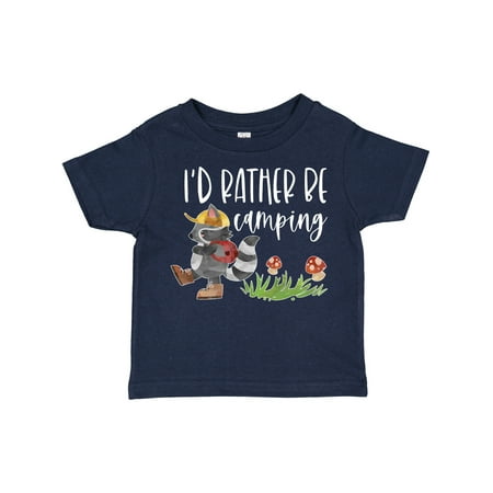 

Inktastic I d Rather Be Camping- Raccoon with Backpack Gift Toddler Boy or Toddler Girl T-Shirt