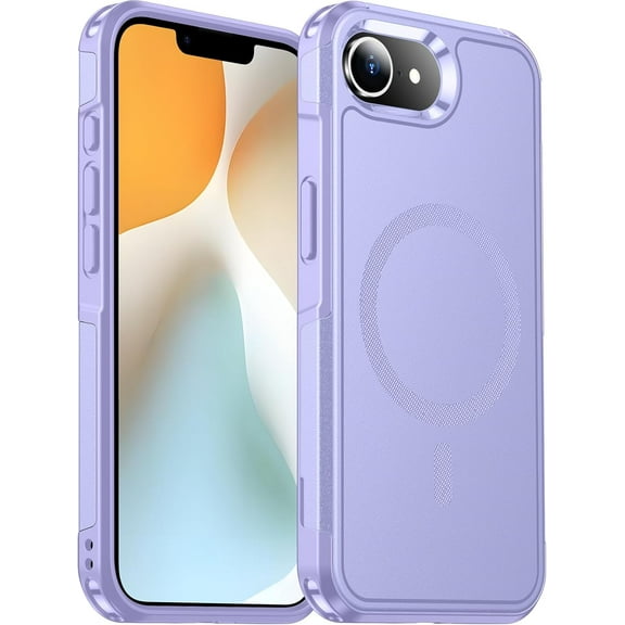 Designed for iPhone 16E Case Magnetic,[Compatible with Magsafe][Military Grade Drop Protection] Dropproof Heavy Duty Tough Rugged Shockproof Phone Case for iPhone 16E (6.1")-Purple