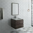 thumbnail image 2 of Fresca Formosa 24" Wall Hung Modern Wood Bathroom Vanity with Mirror in Brown, 2 of 11