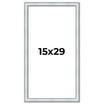15x29 Frame Sterling Silver Solid Wood Picture Frame | 1.25 Inch Moulding Width | 0.75 Inch