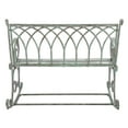 thumbnail image 5 of SAFAVIEH Ressi Rustic Outdoor Patio Rocking Bench, Antique Green, 5 of 11