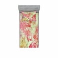 thumbnail image 2 of Flower Bedding Set with Sheet & Covers, Floral Design with a Grunge Style Dated Background Retro Artisan Pattern, Printed Bedroom Decor 2 Shams, 4 Sizes, Pink and Green, by Ambesonne, 2 of 3