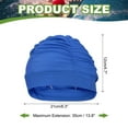 thumbnail image 2 of Uxcell Fabric Swim Cap Polyester Swimming Hat Elastic Swimming Cap for Women Men Adult Long Hair Blue, 2 of 6