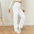 thumbnail image 5 of Women's Straight Leg Jeans Tummy Control Trendy High Waisted Stretchy Casual Denim Pants Baggy Trousers L, 5 of 7