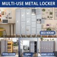 thumbnail image 2 of KAIFENG 6 Door Gray Lockable Freestanding Storage Locker Cabinet For Workplace Gym School Garage Household, 2 of 6