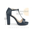 thumbnail image 3 of BLISSFUL STEP Platform T Strap Block Heels Ankle Strap Sandals for Women Haze Blue 8.5, 3 of 6